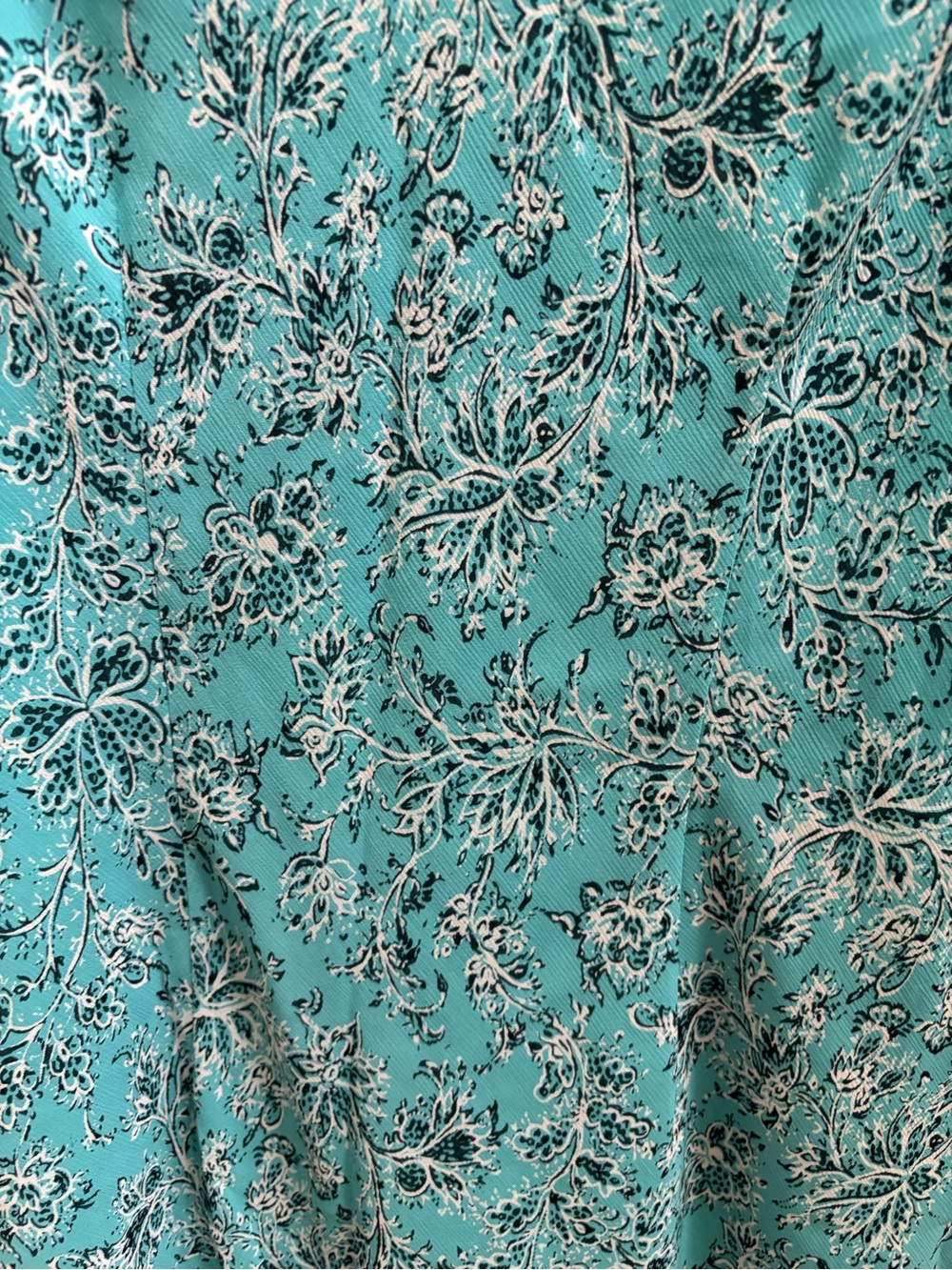 LOFT Woman’s Turquoise Floral Ruffle V-Neck Sleeveless Sun Dress, Size 12, EUC - Picture 4 of 4
